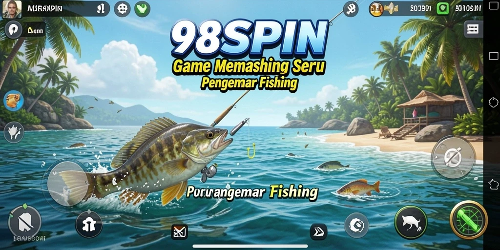 Screenshot gameplay 98SPIN menunjukkan aksi memancing yang mendebarkan.