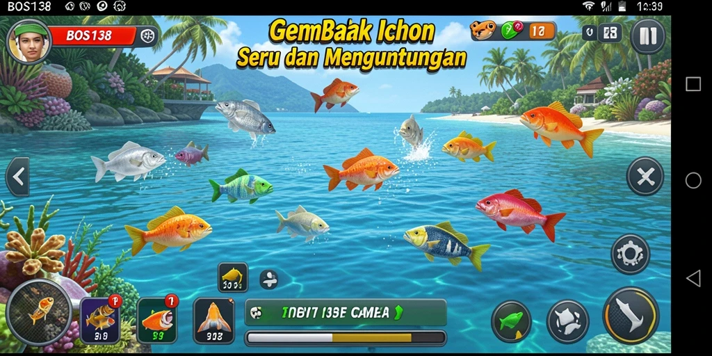 Tampilan gameplay BOS138 yang seru saat menembak ikan.