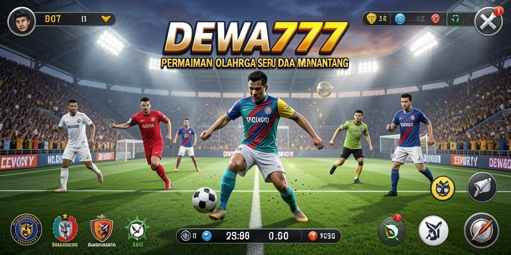 Tampilan gameplay DEWA777 dengan aksi olahraga yang mendebarkan.