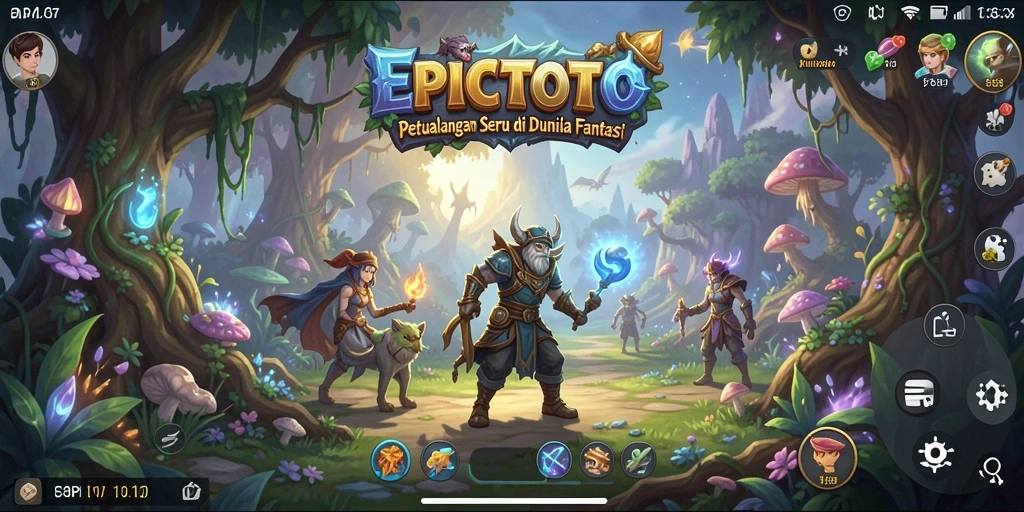 Screenshot utama EPICTOTO menampilkan petualangan menarik di dunia fantasi.