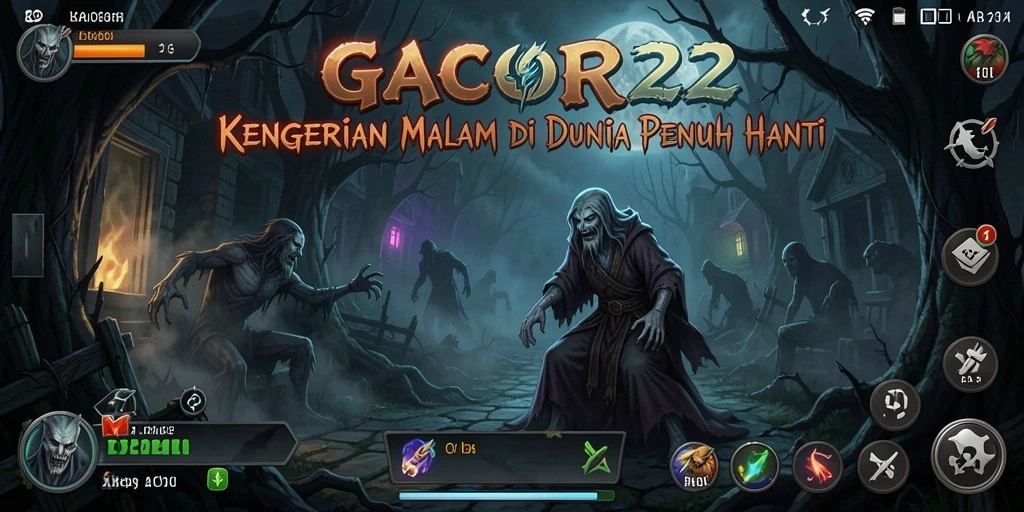 Screenshot utama GACOR22 menampilkan suasana gameplay yang menegangkan dan menyeramkan.