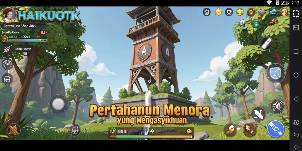 Tangkapan layar menunjukkan aksi seru gameplay Tower Defense di HAIKUOTK.