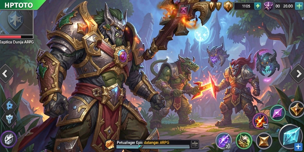 Tampilan gameplay HPTOTO yang mendebarkan dengan pertarungan epic.