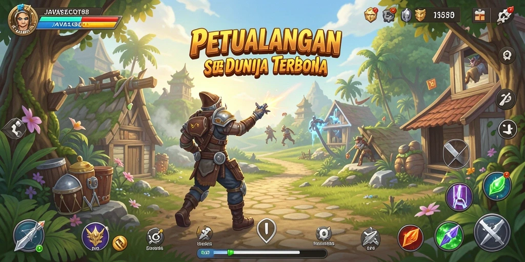 Tampilan dinamis gameplay JAVASLOT88 dalam dunia terbuka.