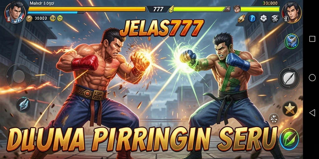 Tampilan gameplay seru di JELAS777 dengan pertarungan mendebarkan.