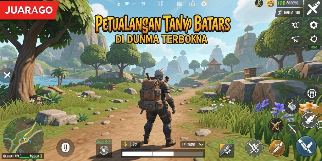 Tangkapan layar gameplay JUARAGO yang menampilkan dunia terbuka yang luas.
