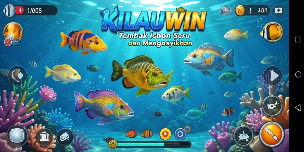 Tampilan gameplay seru KILAUWIN saat menangkap ikan.