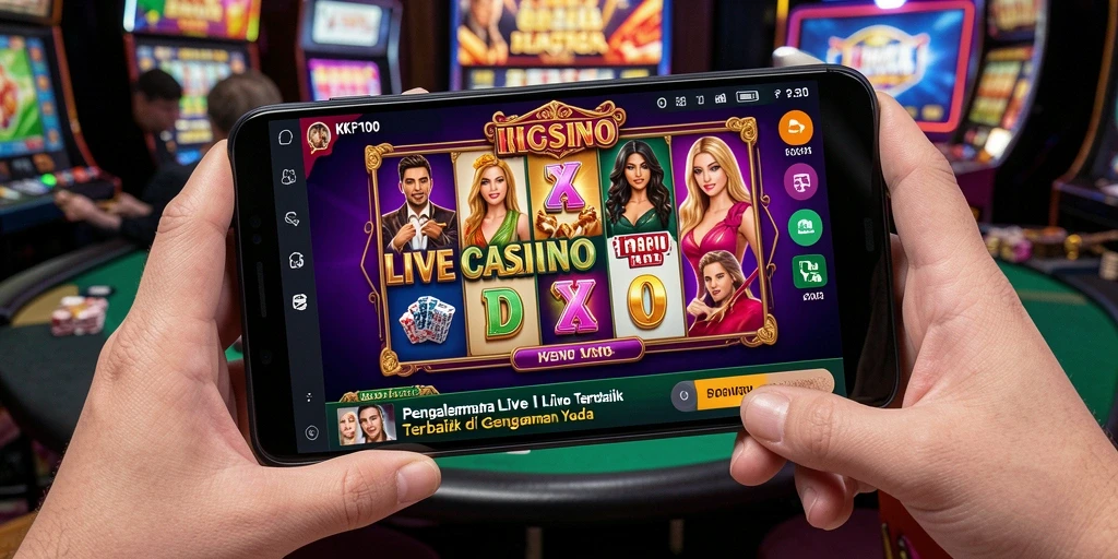 Screenshot gameplay KPK100 menunjukkan suasana kasino langsung yang mendebarkan.