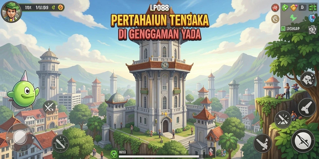 Tangkapan layar gameplay LPO88 menampilkan pertarungan strategi menara.