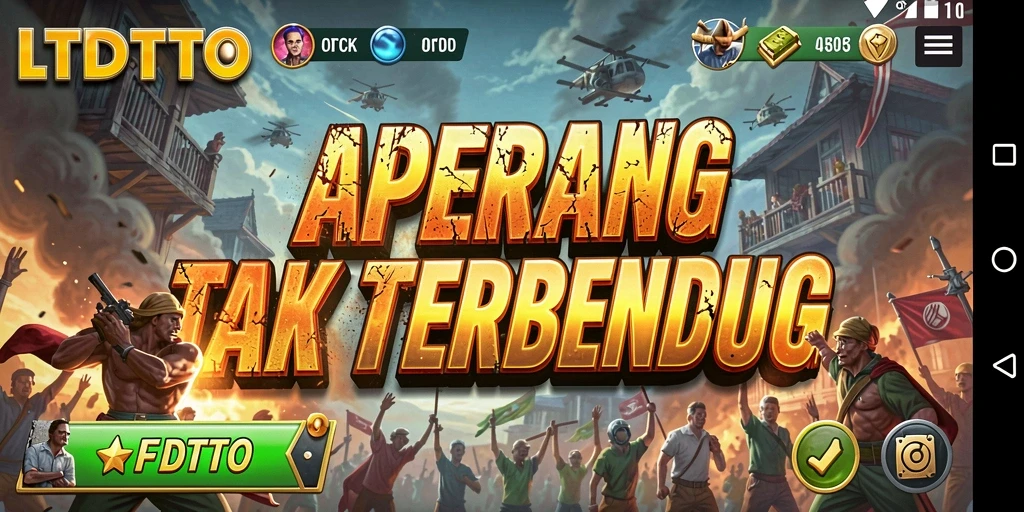 Screenshot LTDTOTO menampilkan aksi pertempuran yang menegangkan.