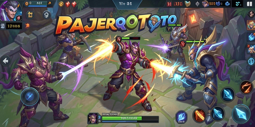 Tangkapan layar gameplay seru dalam PAJEROTOTO dengan aksi MOBA yang intens.