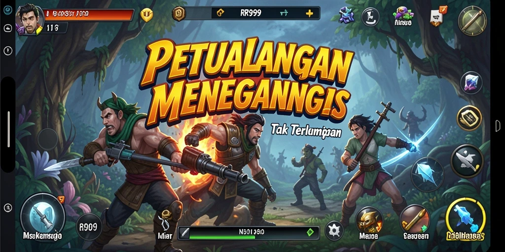 Screenshot main game menunjukkan aksi petualangan yang mendebarkan.