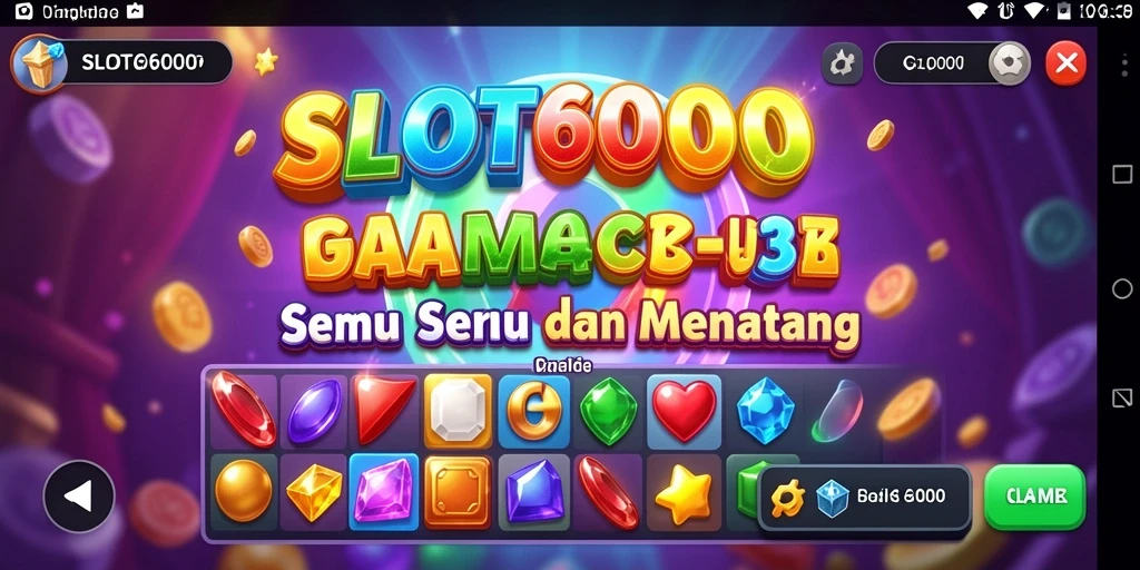 Screenshot gameplay SLOT6000 menunjukkan keseruan mencocokkan slot.