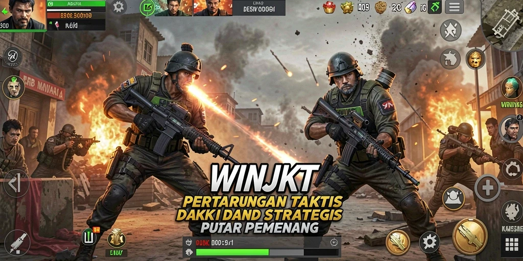 Screenshot dari <strong>WINJKT</strong> menunjukkan aksi pertempuran seru dengan grafis memukau.