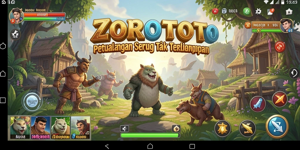 Tangkapan layar gameplay ZOROTOTO yang penuh petualangan.